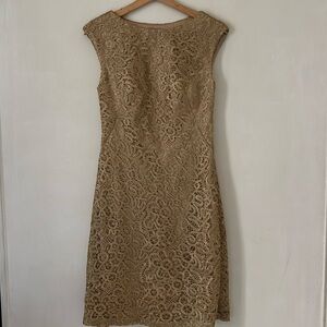 Sue Wong Gold Lace Dress